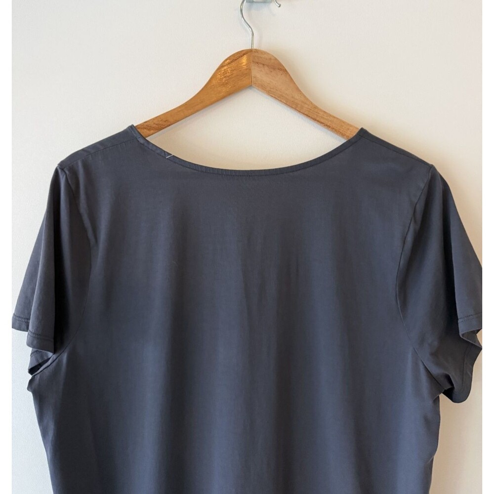 J.Jill Pure Jill Top Womens Large Tall Gray Side Slit Elliptical Tee Shirt - Picture 6 of 11